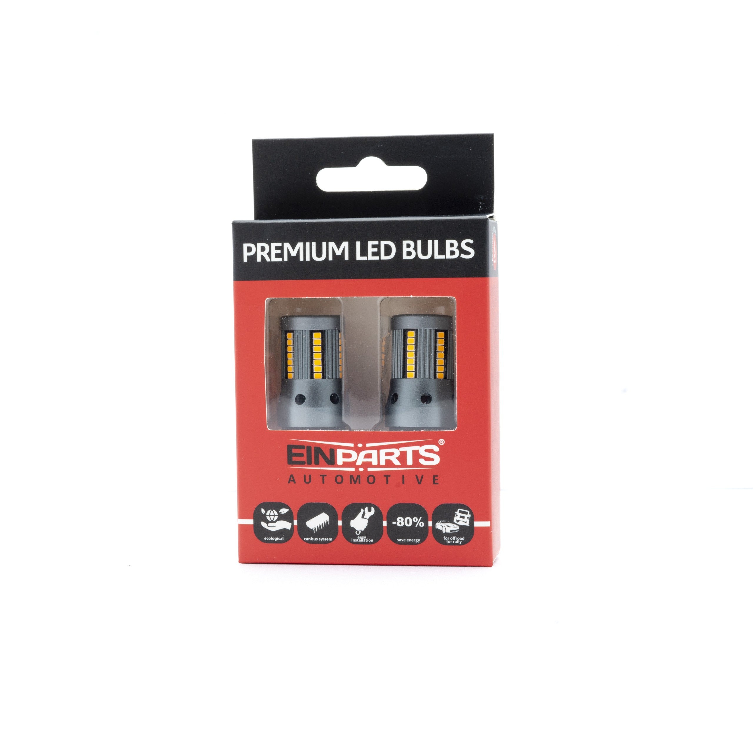 LED-lampa för bil – P27W – W2,1x9,5d,5x16q – 1700–1800K – 66 LED – SMD 2016