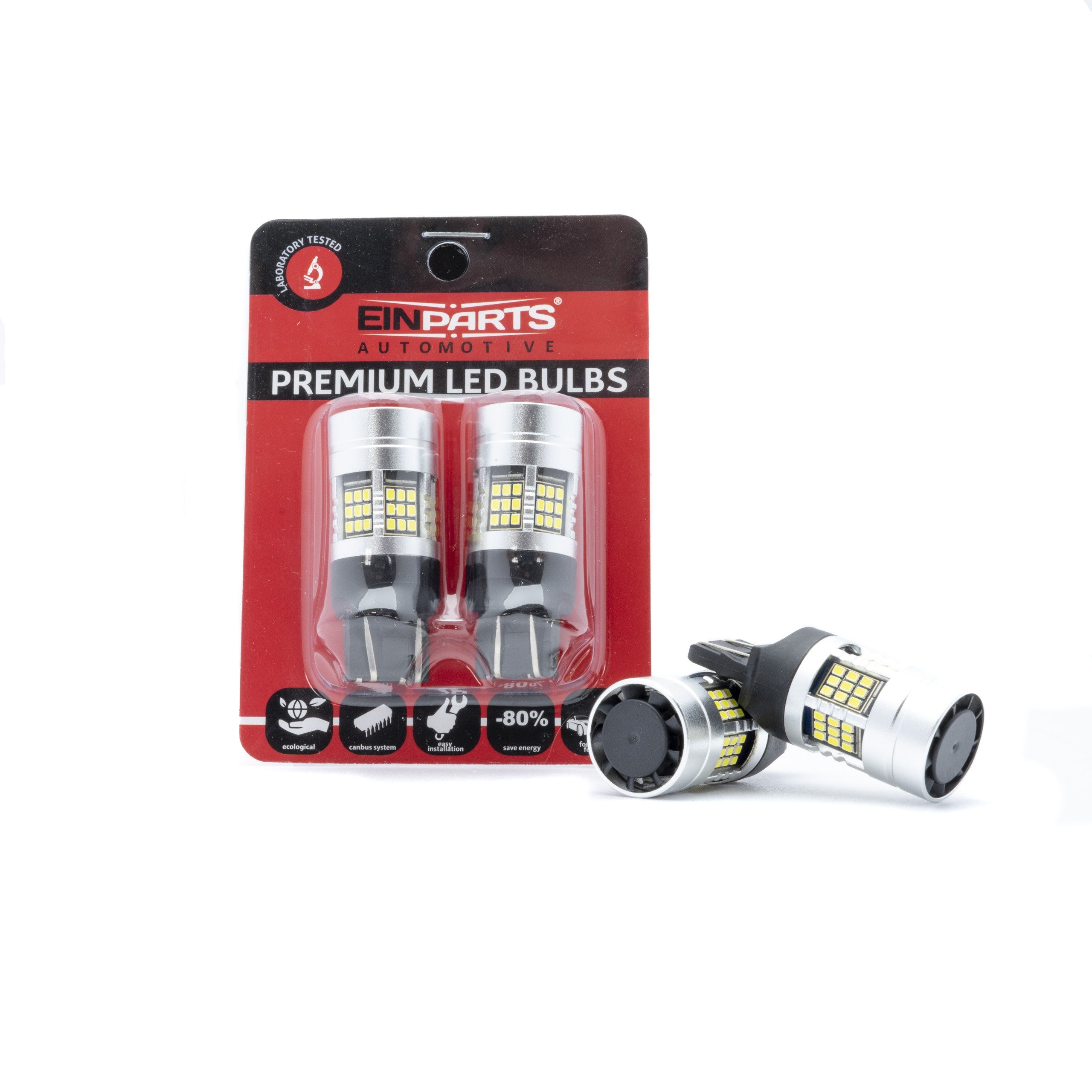 LED-lampa för bil – W2,1x9,5d1/5W – W3x16q – 6000K – 54 LED – SMD 2016 – 2-pack