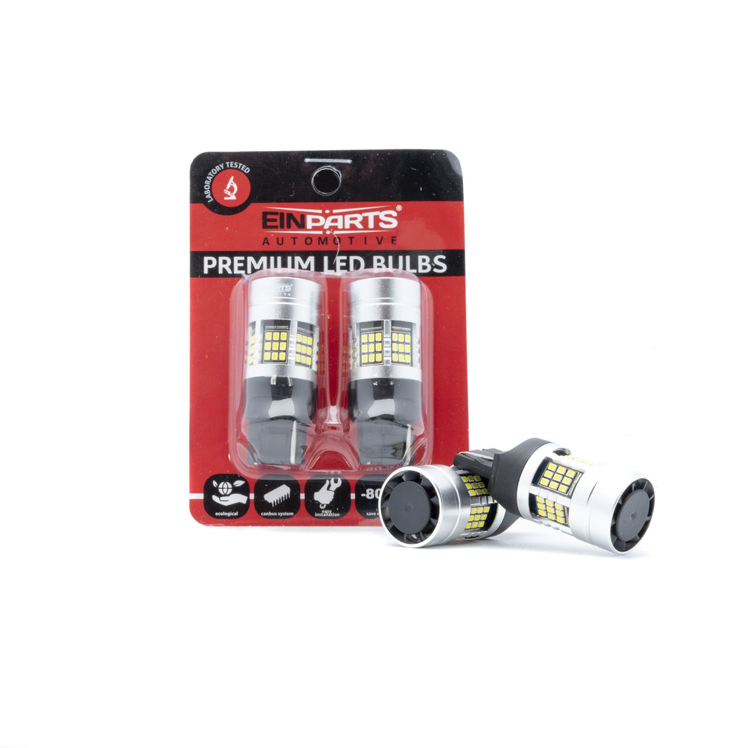 LED-lampa för bil – W21W – W3X16D – 6000K – 54 LED – SMD 2016 – 2-pack