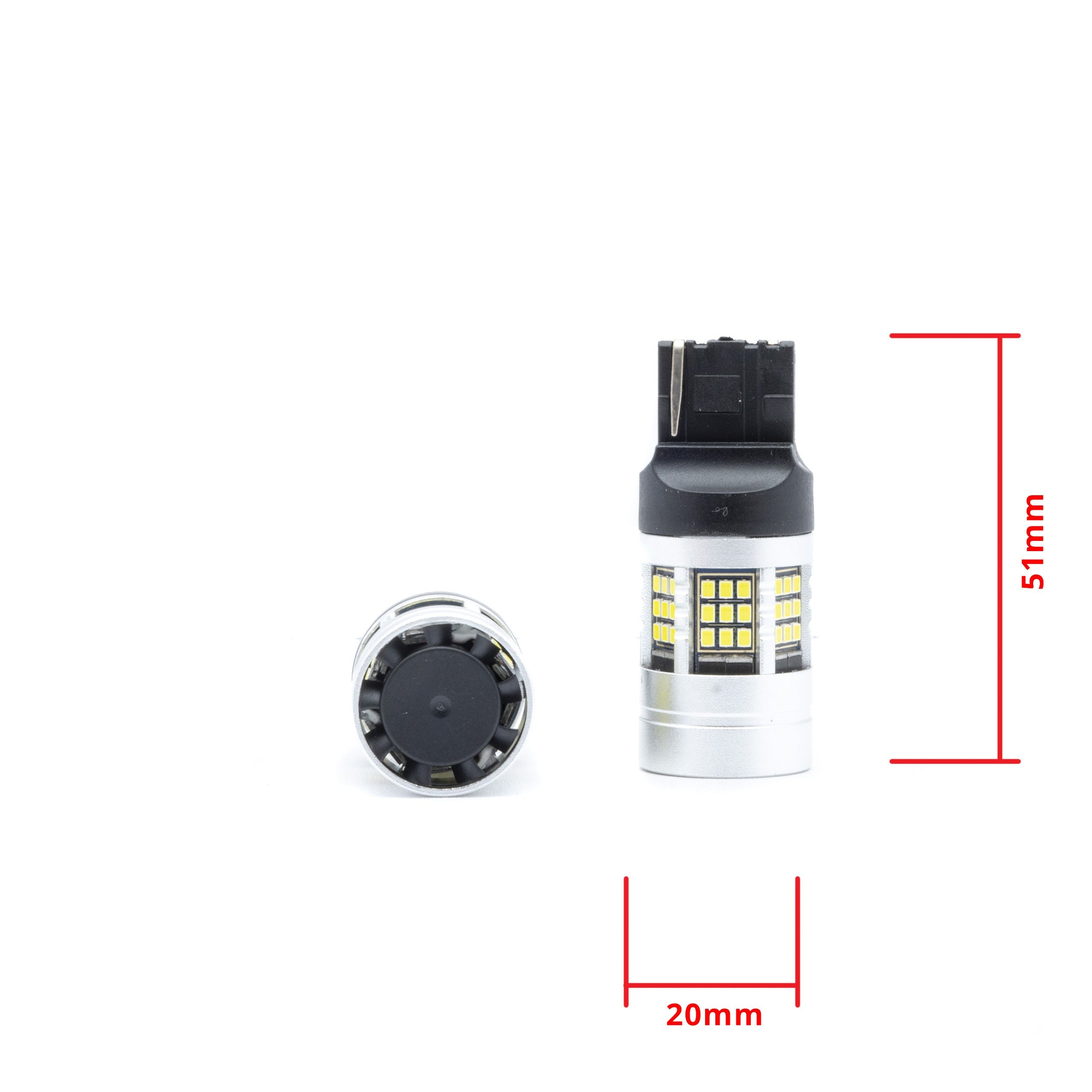 LED-lampa för bil – W21W – W3X16D – 6000K – 54 LED – SMD 2016 – 2-pack