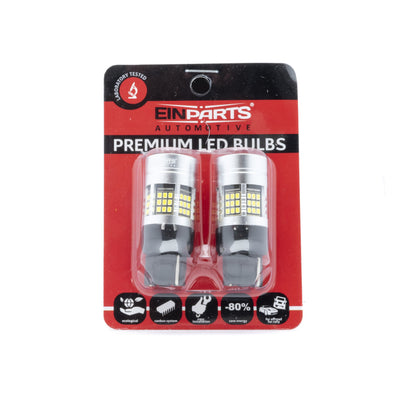 LED-lampa för bil – W21W – W3X16D – 6000K – 54 LED – SMD 2016 – 2-pack