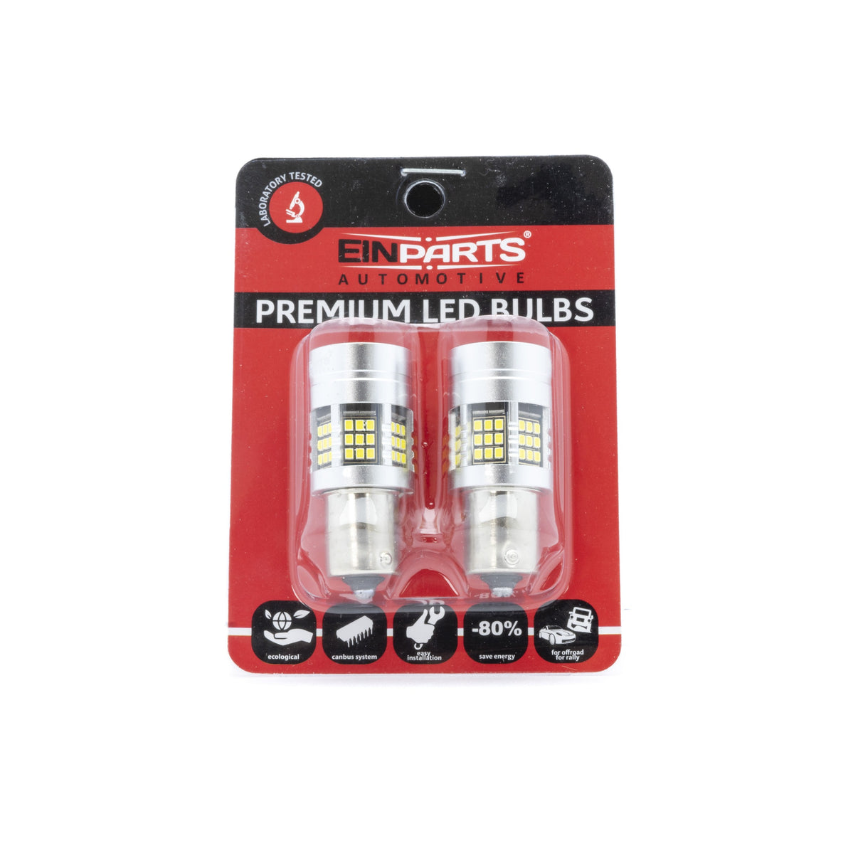 LED-lampa för bil – P21W – BA15S – 6000K – 54 LED – SMD 2016 – 2-pack