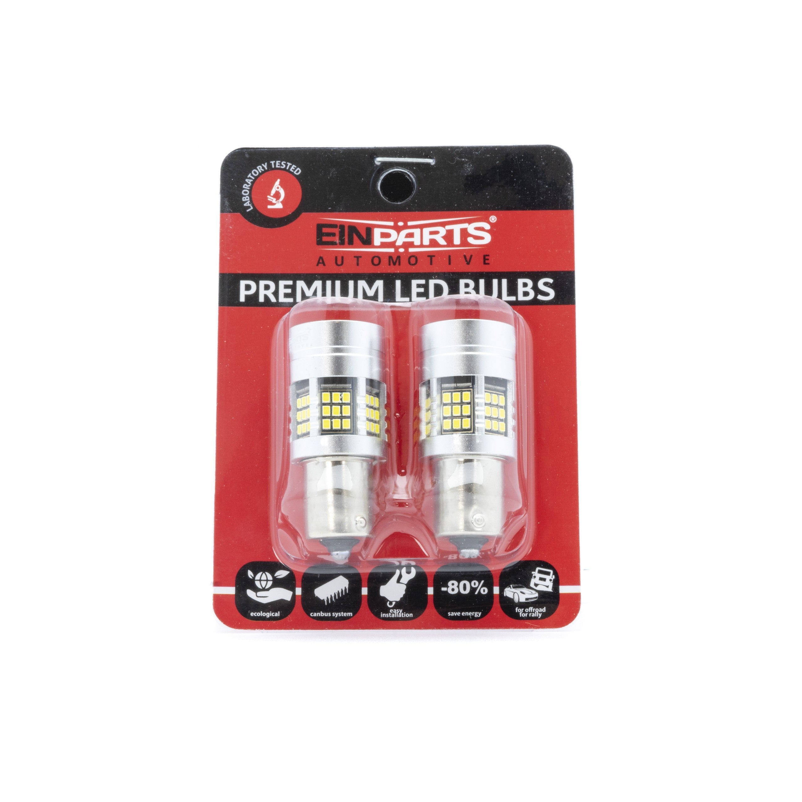 LED-lampa för bil – P21W – BA15S – 6000K – 54 LED – SMD 2016 – 2-pack