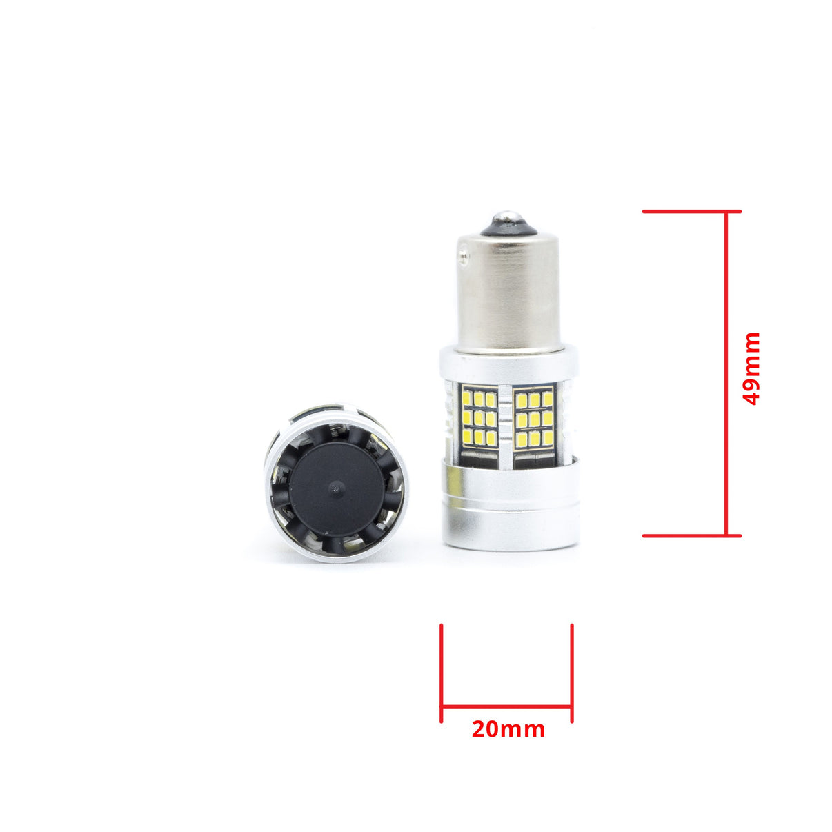 LED-lampa för bil – P21W – BA15S – 6000K – 54 LED – SMD 2016 – 2-pack