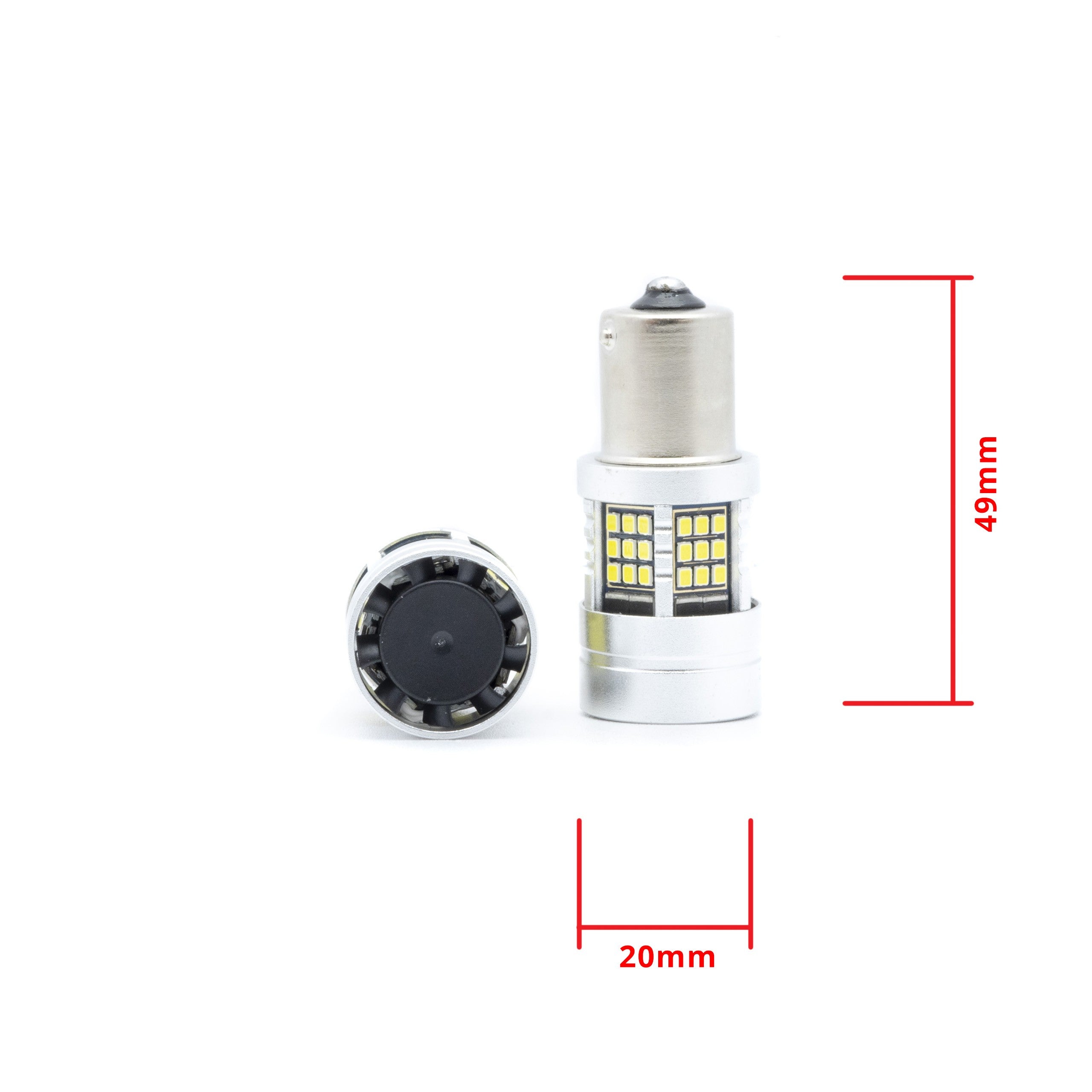 LED-lampa för bil – P21W – BA15S – 6000K – 54 LED – SMD 2016 – 2-pack