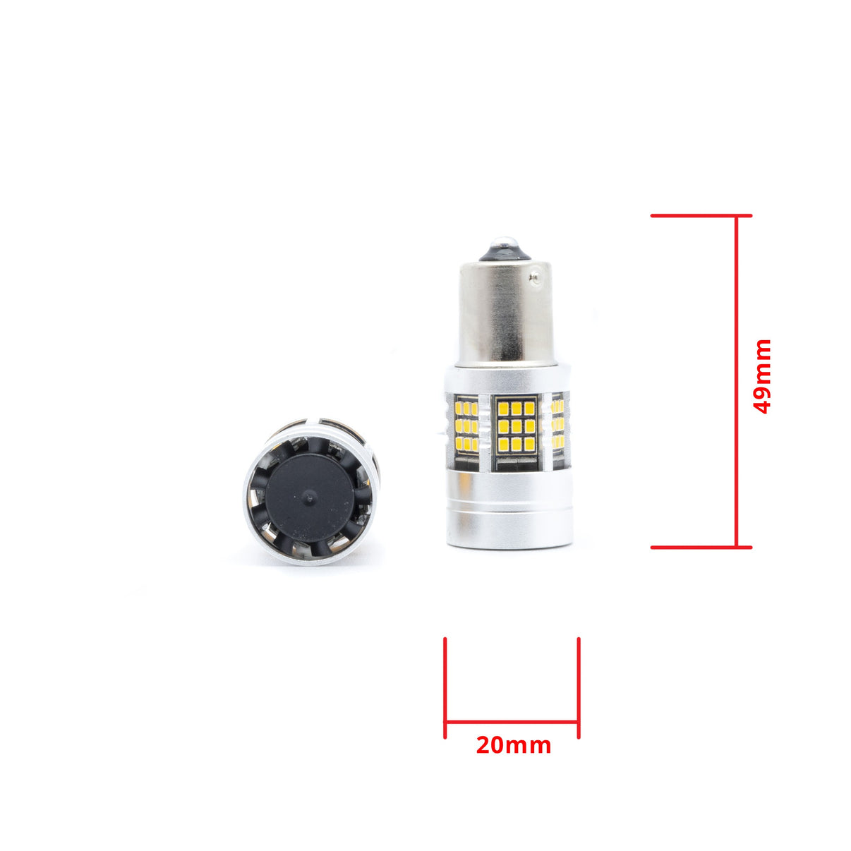 LED-lampa för bil – P21W – BA15S – 1700–1800K (Orange) – 54 LED – SMD 2016
