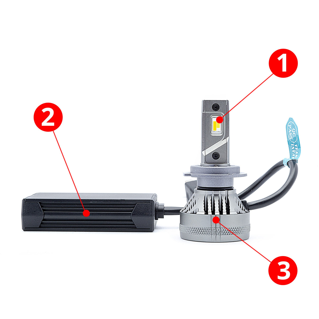 LED-konverteringssats – H7 – 3000K - 6500K (AI-styrning) – 9V - 16V – PG18.5D-1