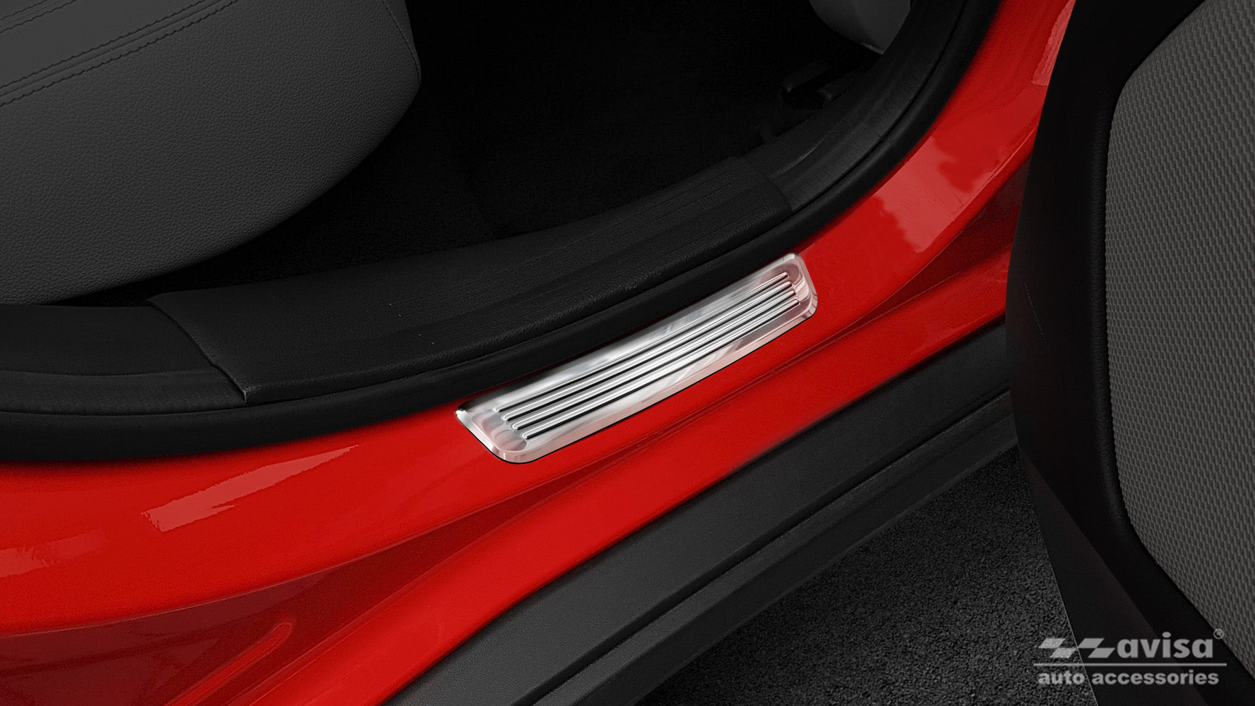 Tröskelskydd Mercedes Gla X156 2013–2017, facelift 2017–2019 / Mercedes Gla II H247 2019+ – Spegelpolerat silver – detaljbild 3