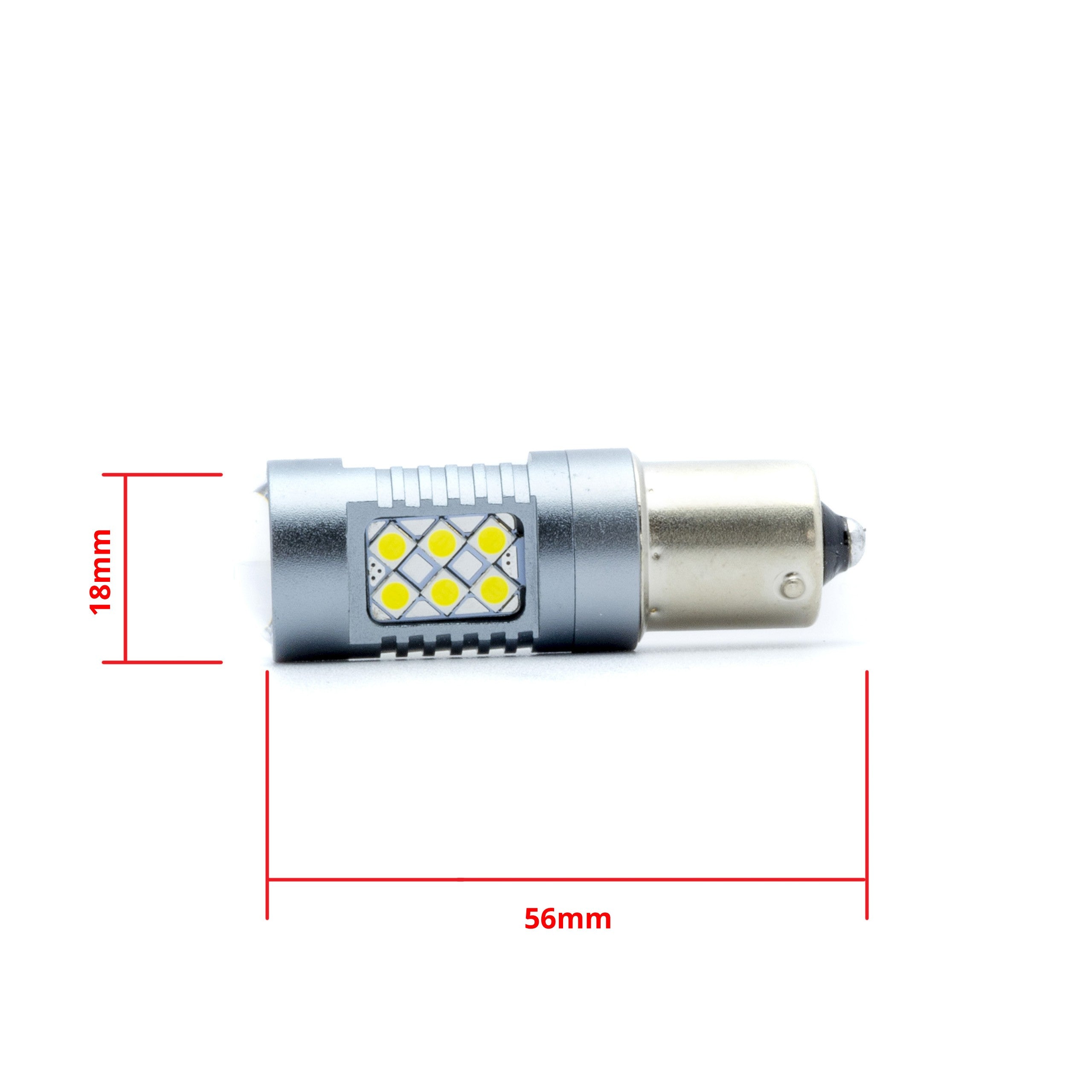 LED-lampa för bil – P21W – BA15S – 6000K – 24 LED – SMD 3030 – 2-pack
