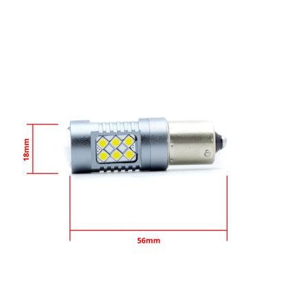 LED-lampa för bil – P21W – BA15S – 6000K – 24 LED – SMD 3030 – 2-pack