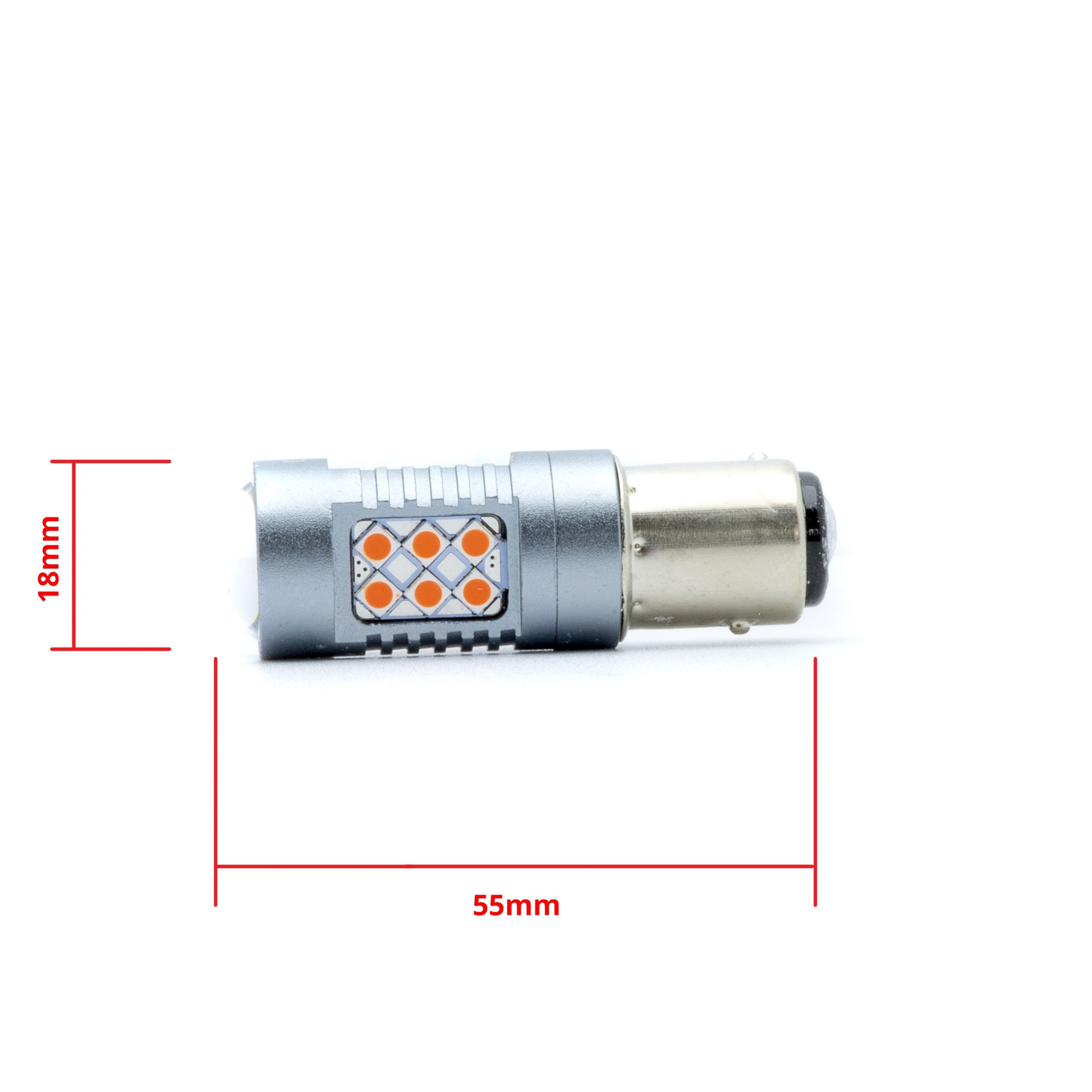 LED-lampa för bil – P21/5W – BAY15d – 1000–1500K (Röd) – 24 LED – SMD 3030