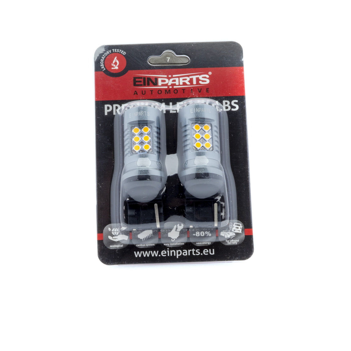 LED-lampa för bil – W21W – W3X16D – 1700–1800K (Orange) – 24 LED – SMD 3030