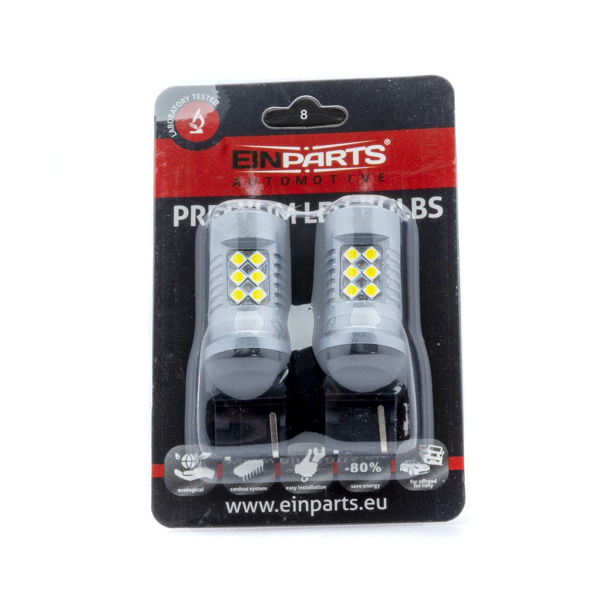 LED-lampa för bil – W21W – W3X16D – 6000K – 24 LED – SMD 3030 – 2-pack