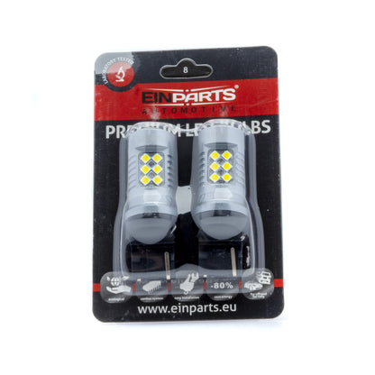 LED-lampa för bil – W21W – W3X16D – 6000K – 24 LED – SMD 3030 – 2-pack