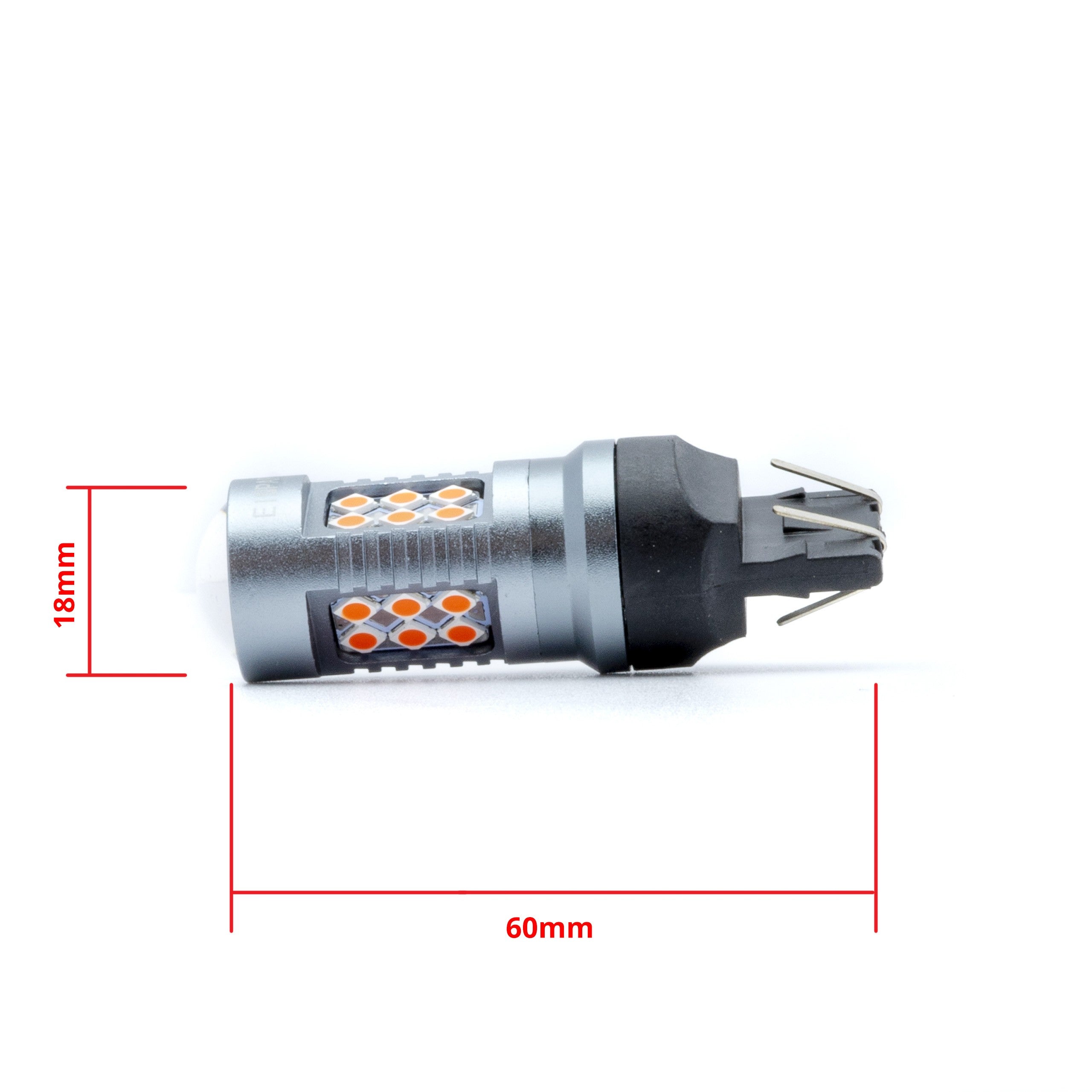 LED-lampa för bil – W2,1x9,5d1/5W – W3X16D – 1000–1500K (Röd) – 24 LED