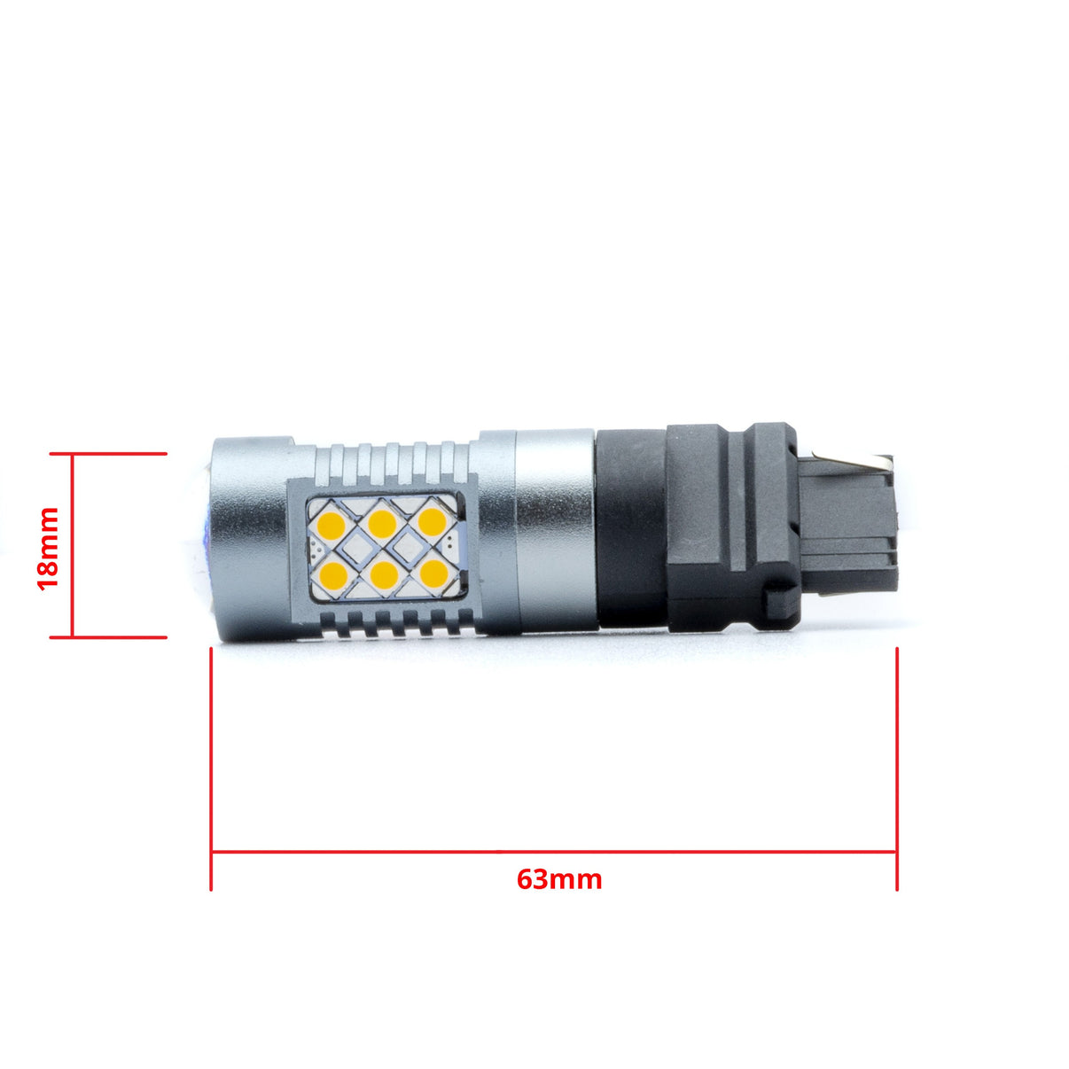 LED-lampa för bil – P27W – W2,1x9,5d,5x16q – 1700–1800K (Orange) – 24 LED