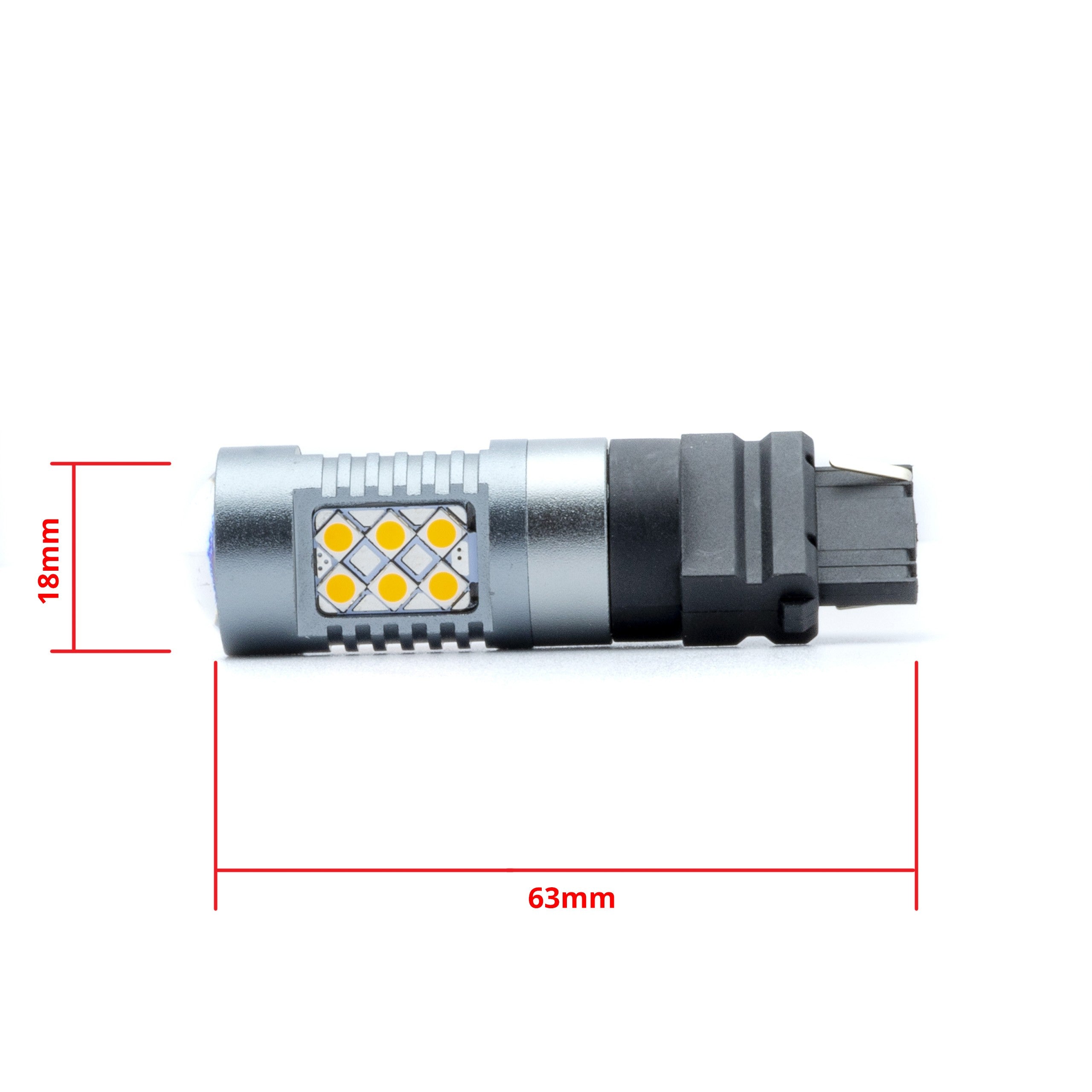 LED-lampa för bil – P27W – W2,1x9,5d,5x16q – 1700–1800K (Orange) – 24 LED
