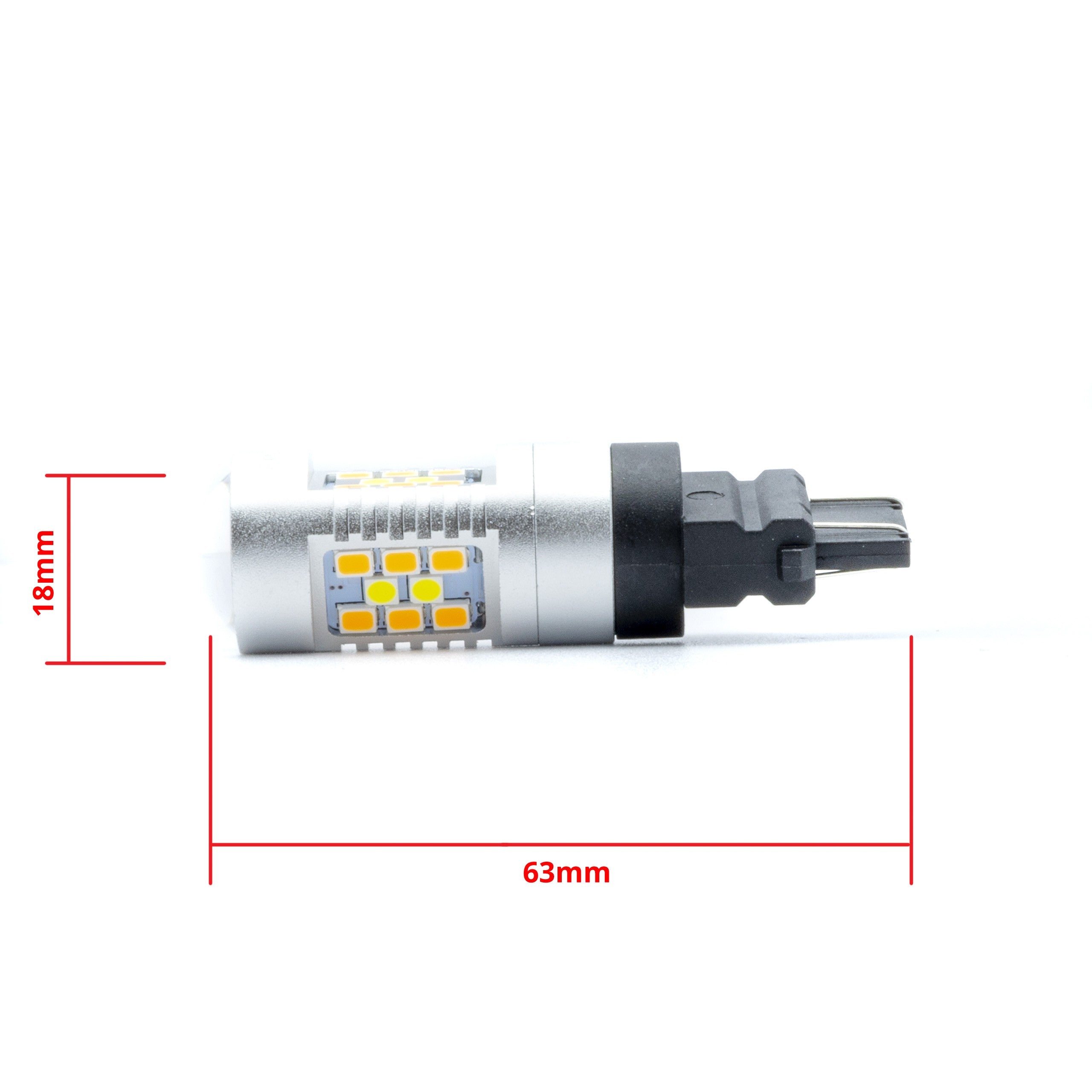 LED-lampa för bil – P27/7W – W2,5x16q – 1700–1800K/ 6000K – 28 LED – SMD 3030
