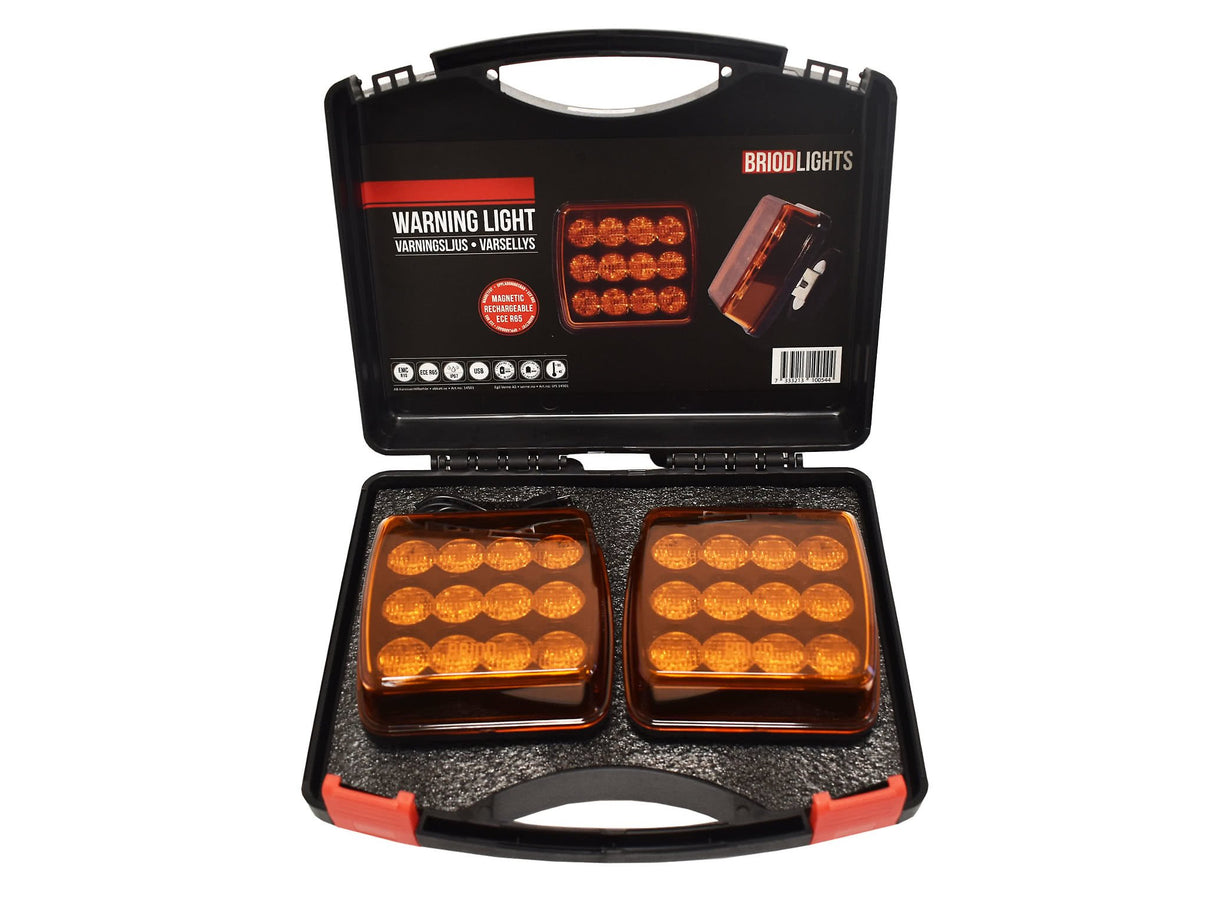 BriodLights 2 st Laddningsbart varningsljus m. magnet – i användning | Briodlights