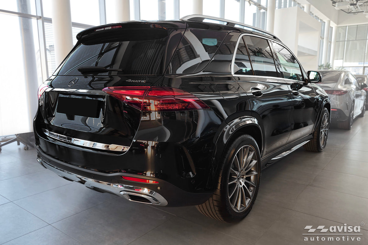Bakluckelist Mercedes Gle W167 2019–2023 facelift 2023+ – Spegelpolerat silver – detaljbild 2