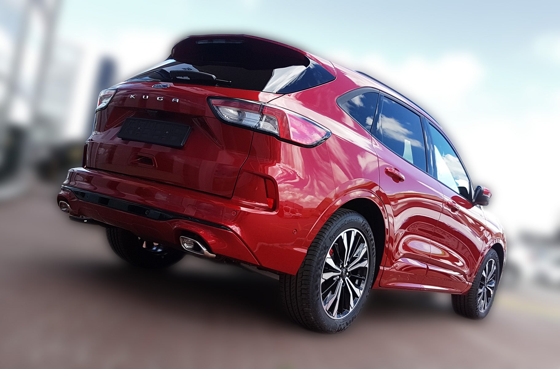 Lastskydd Ford Kuga III ST-Line/ Hybrid/ Vignale 2019–2024, facelift 2024+ – Svart – detaljbild 2