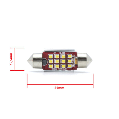 LED-lampa för bil – C5W – SV8.5–8 – 6000K – 12 LED – SMD – 36 mm – 2-pack