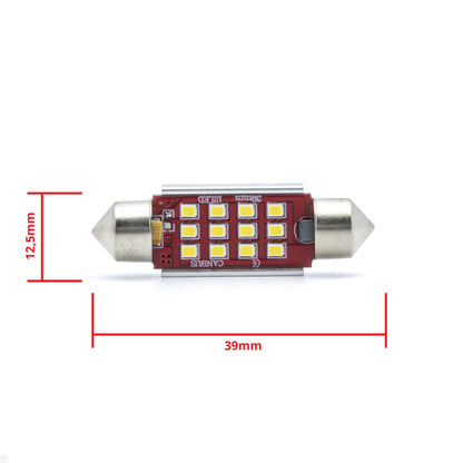 LED-lampa för bil – C5W – SV8.5–8 – 6000K – 12 LED – SMD 2016 – 2-pack