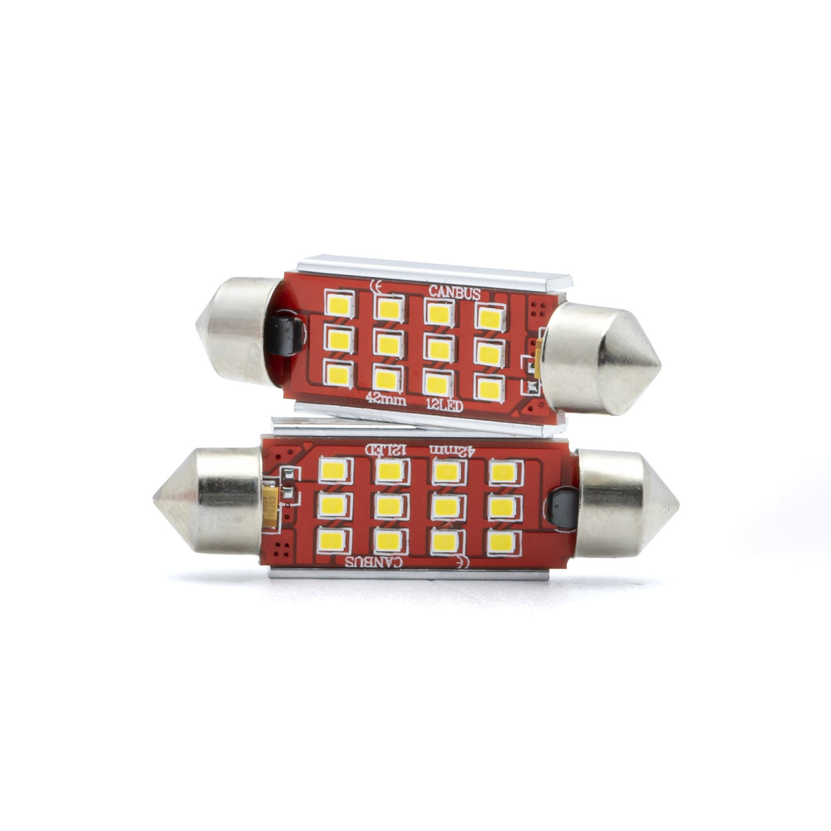 LED-lampa för bil – C5W – SV8.5–8 – 6000K – 12 LED – SMD 2016 – 2-pack