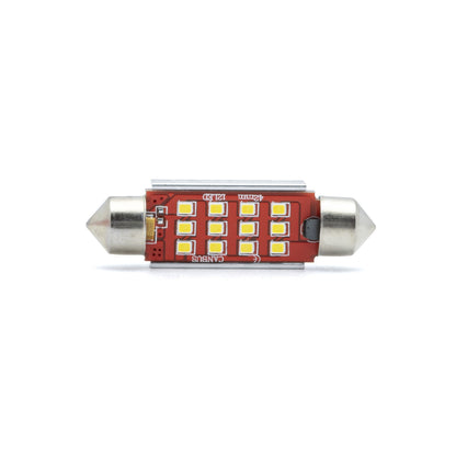 LED-lampa för bil – C5W – SV8.5–8 – 6000K – 12 LED – SMD 2016 – 2-pack