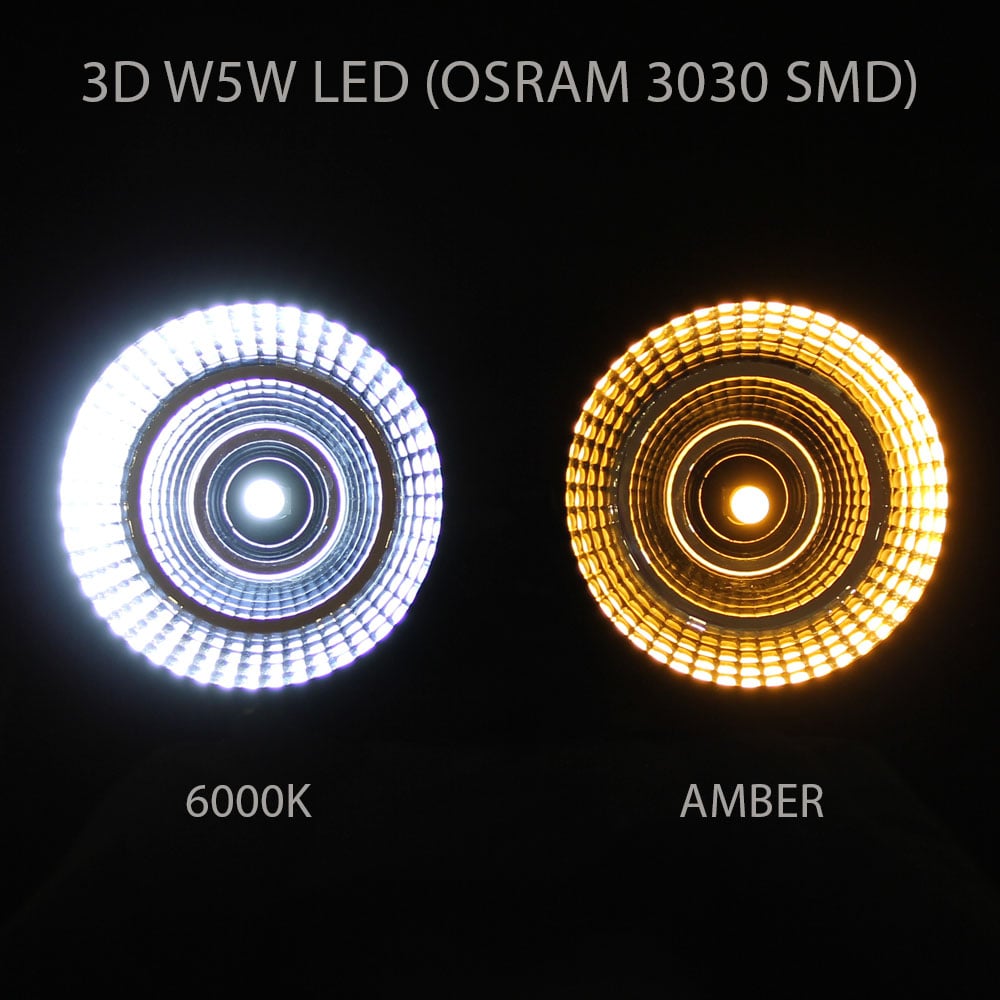 nærbillede af detaljer og materialer af T10 – W5W 3D Led 12 – 24v – Xenon King