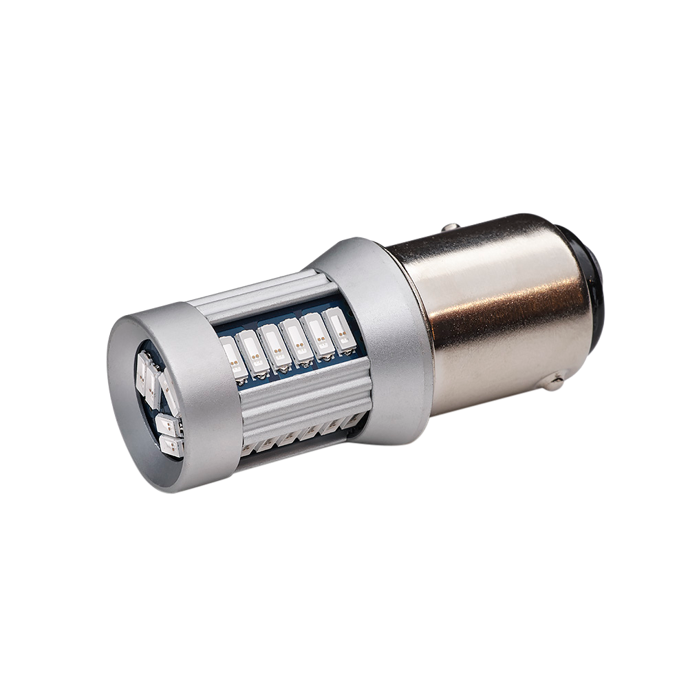 BAU15S – 7057 Led 30smd 12 – 24v Amber – produktbillede forfra | Xenon-kongen