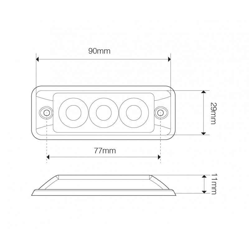 Blixtljus Super – Slim 3LED R10 Blå – produktvy från sidan | LEA