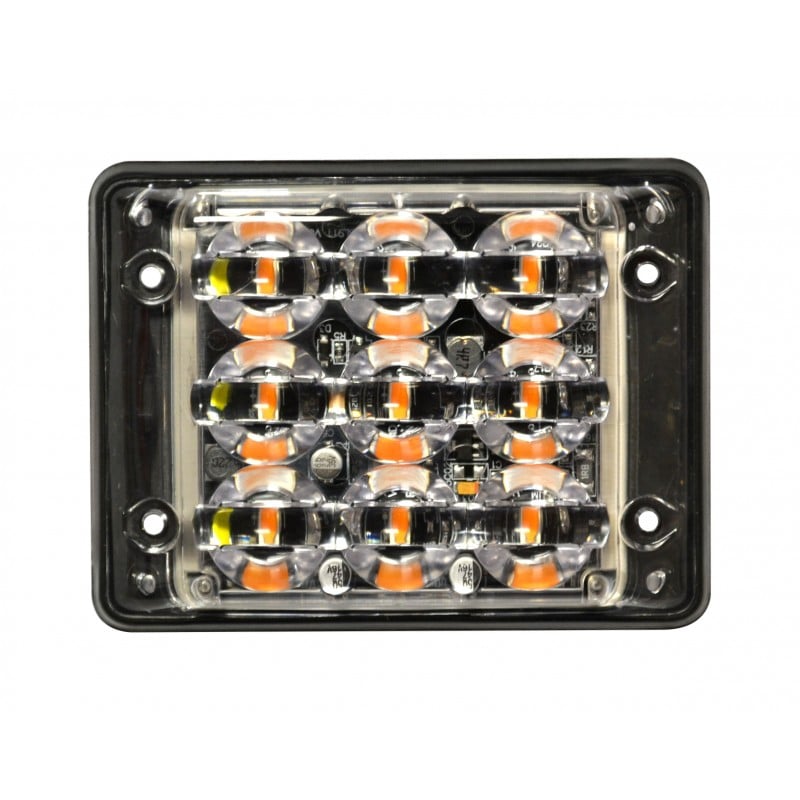 produktbild framifrån visande Blixtljus Super – Slim R10 9LED Block Amber – LEA