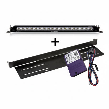PT – Lazer Linear 18 Elite pos w beslag & Canbus Volvo fjernlys – set forfra produktbillede | Laser
