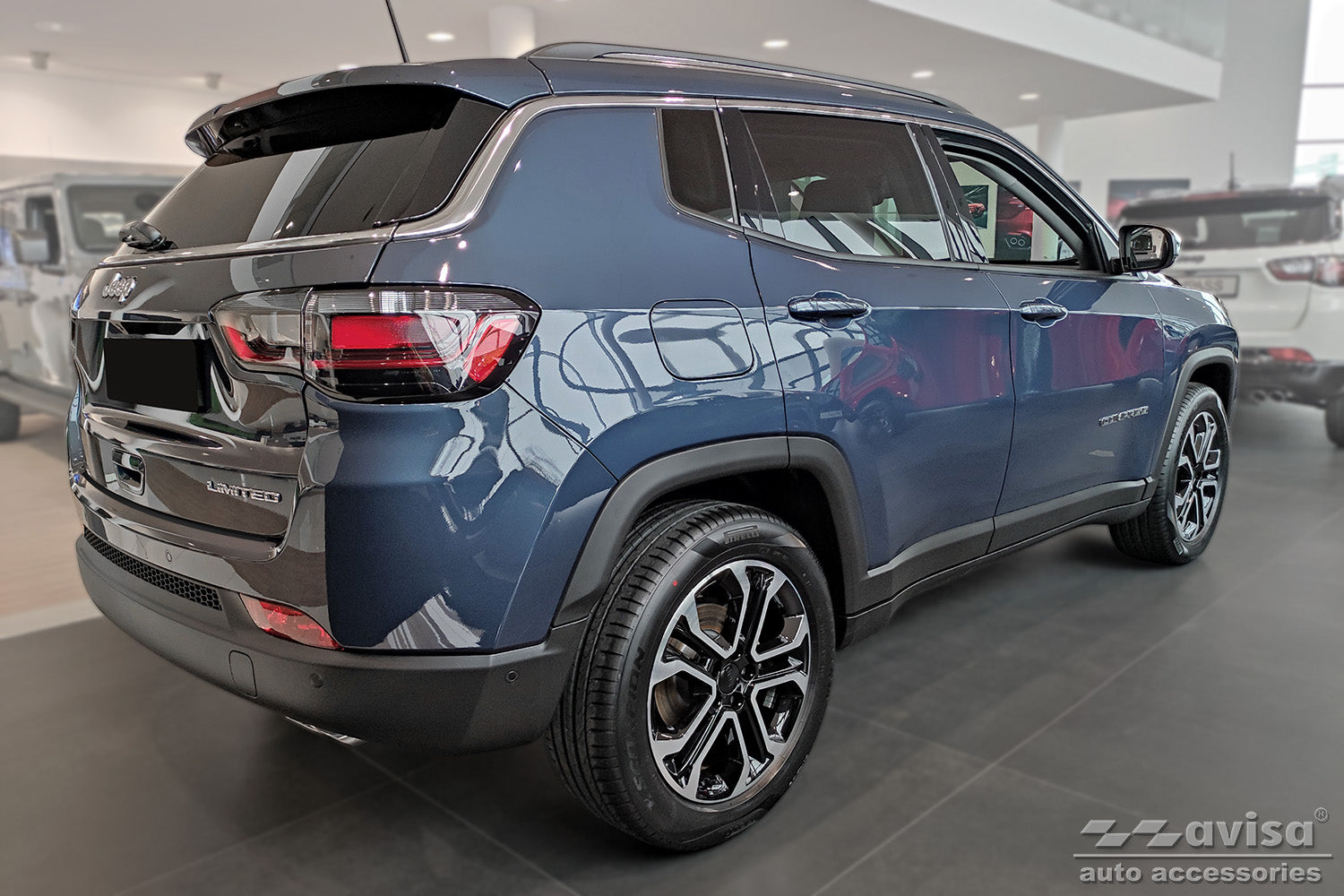 Lastskydd Black Mat Jeep Compass II 2017–2021, facelift 2021–2025 – Mattsvart – detaljbild 2