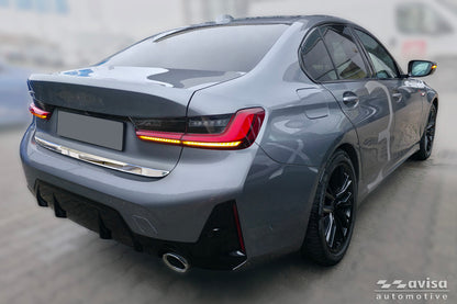 Bakluckelist BMW 3 (Sedan) G20 M-paket 2018–2022 facelift 2022–2024 facelift 2024+/ Seria 3 (Sedan) G80 M Competition… – Spegelpolerat silver – detaljbild 2
