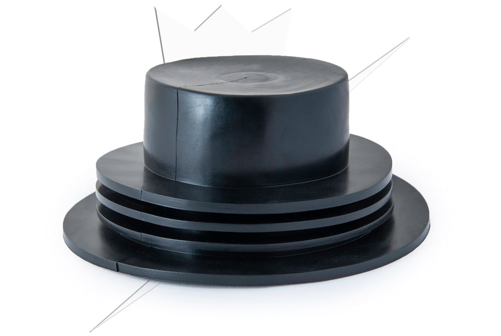 Gummilock 75x45mm – produktvy från sidan | Carlevel