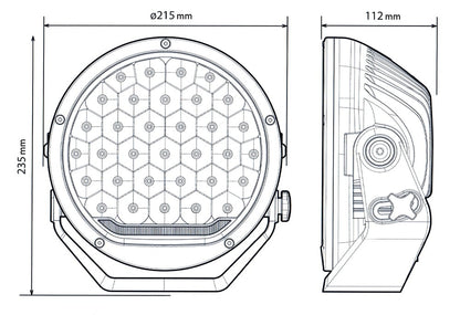 NBB LED – NBB Alpha 225 LED Extraljus – PRO – måttspecifikation | NBB