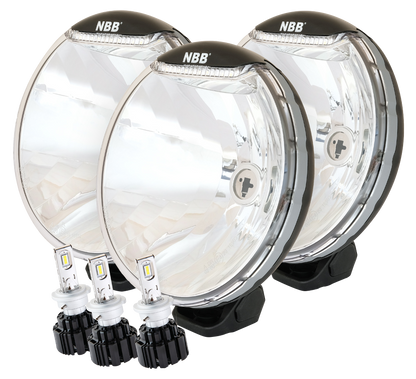 produktbillede forfra viser 3 – PACK Ekstra lys NBB Alpha 225 Premium LED – NBB