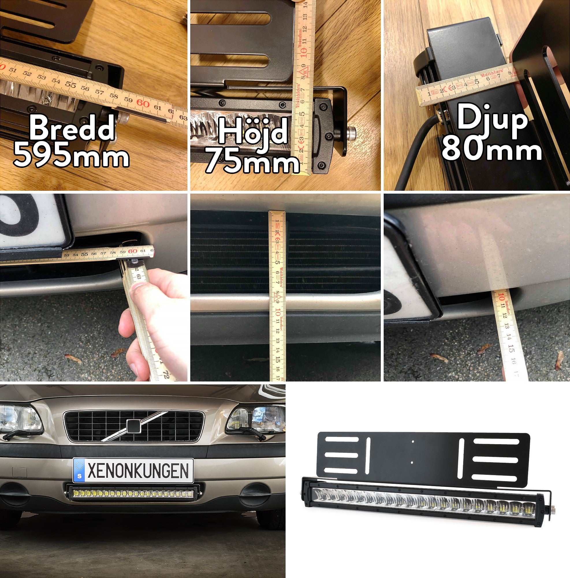 Extraljusfäste till X20 LEDramp – Infällnadsfäste – förpackning och innehåll | LUXTAR