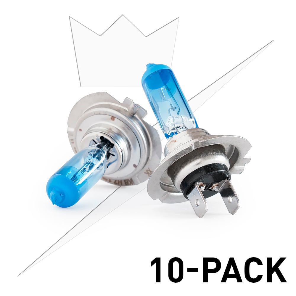 produktbillede forfra, der viser 10 – Pack Xenonlook Halogen – The Xenon King
