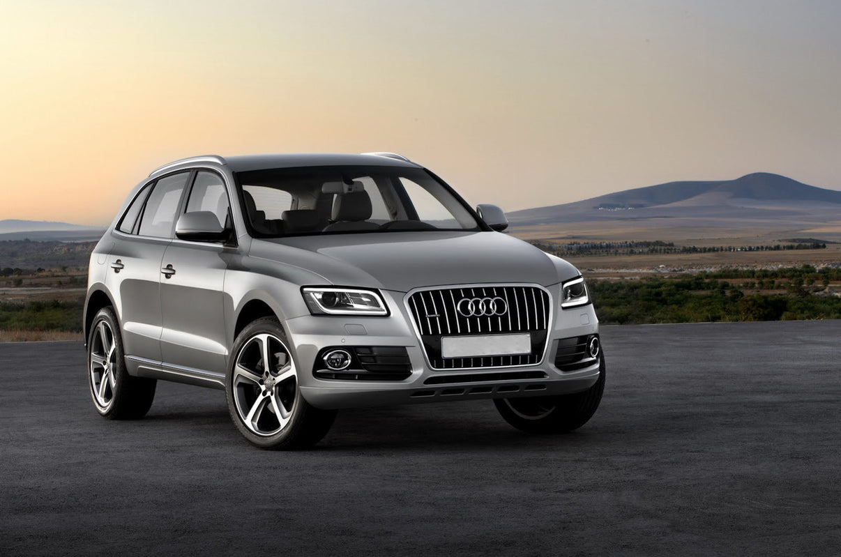 Lastskydd Audi Q5 2008–2012, facelift 2012–2016 / Audi SQ5 2013+ – Svart steel, Röd Kolfiber fibre – detaljbild 3