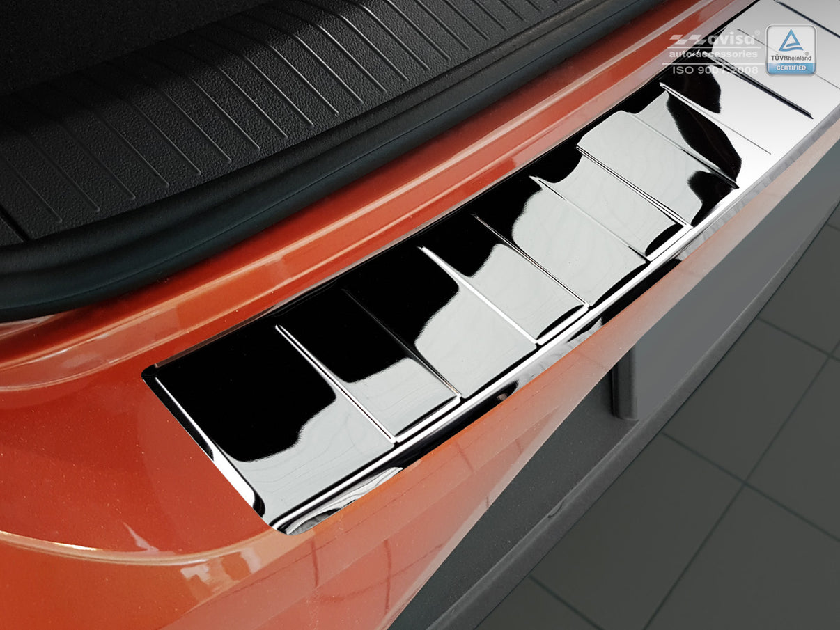 Lastskydd Volkswagen T-Roc/ cabrio 2017–2022, facelift 2022–2025 – Spegelpolerat silver – detaljbild 2