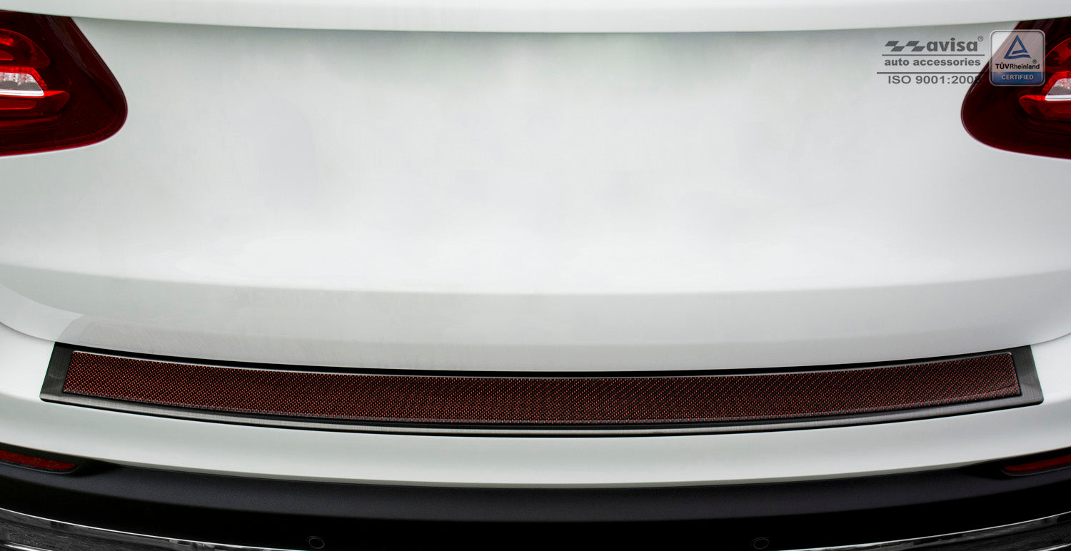 Lastskydd Mercedes Glc (X253) 5-dörrars/ Hybrid 2015–2019, facelift 2019–2022 – Svart steel, Röd&Svart Kolfiber – detaljbild 2