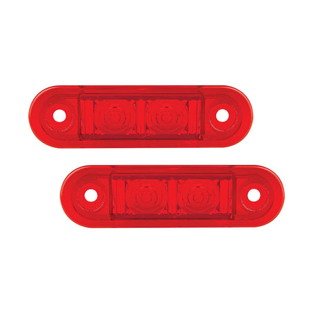 produktbillede forfra, der viser Markeringslys 2 - LED RØD 12/24V (2-pak) - LEA