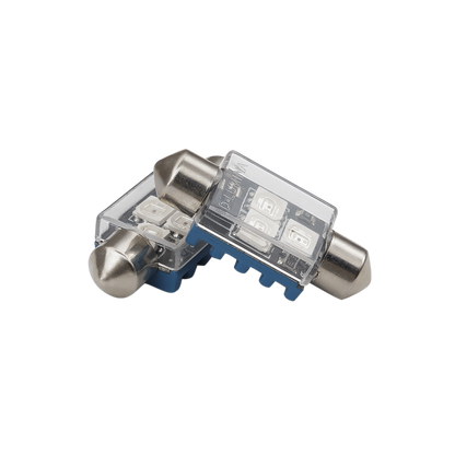 sidebillede, der viser profil og design af 36 mm skyllelampe Fjernbetjening 12V – RGB – Xenonkungen