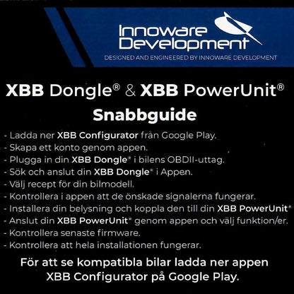 XBB OBD – II Dongel + PowerUnit – måttspecifikation | XBB