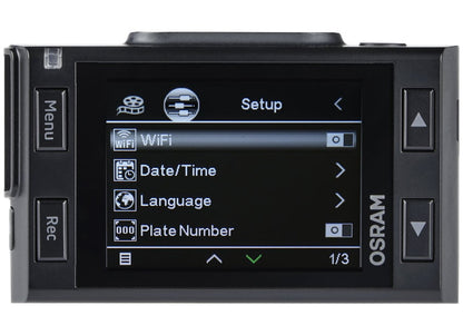 sidovy som visar profil och design av Dashcam ROADSIGHT 30 FS1 – OSRAM