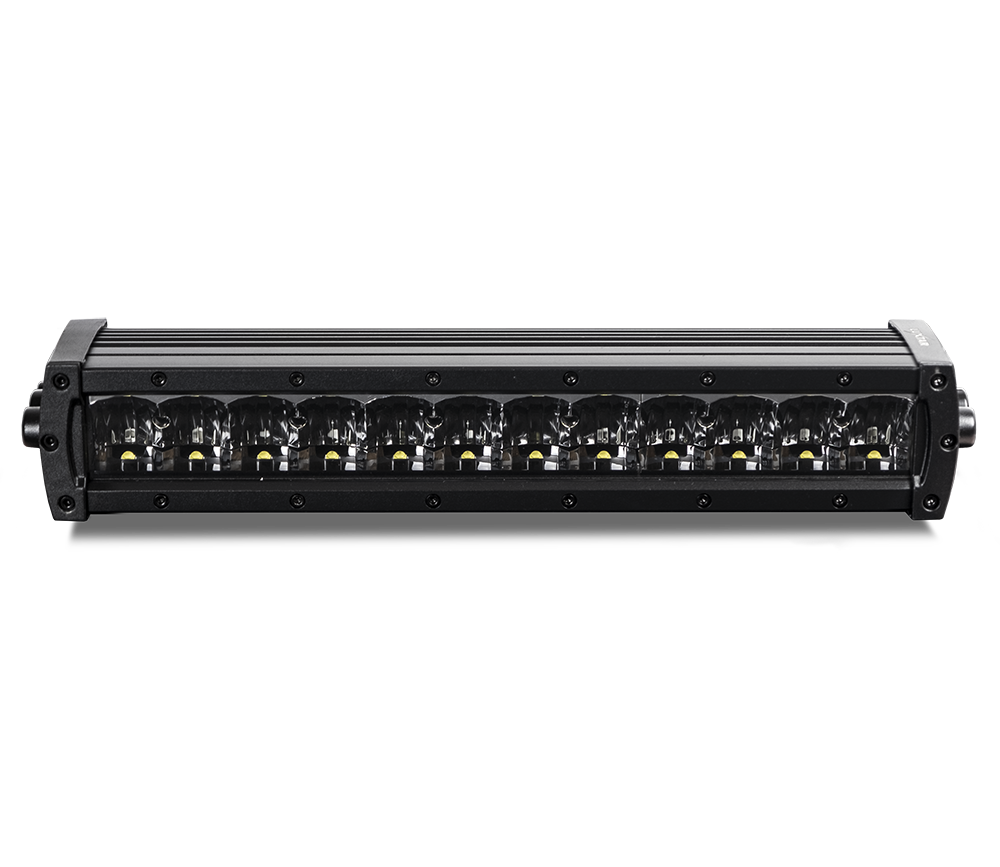 produktbillede forfra viser LUXTAR LED rampe X12 Black Edition 120W 36cm – LUXTAR