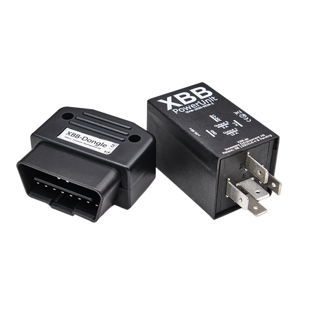 XBB OBD – II Dongel + PowerUnit – produktbild framifrån | TESLA